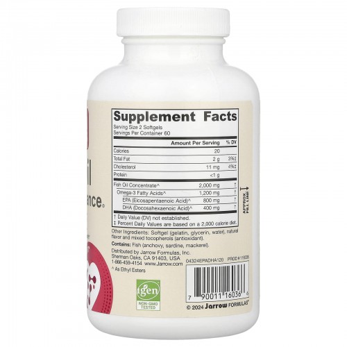 Jarrow Formulas, ЭПК-ДГК баланс, 120 капсул